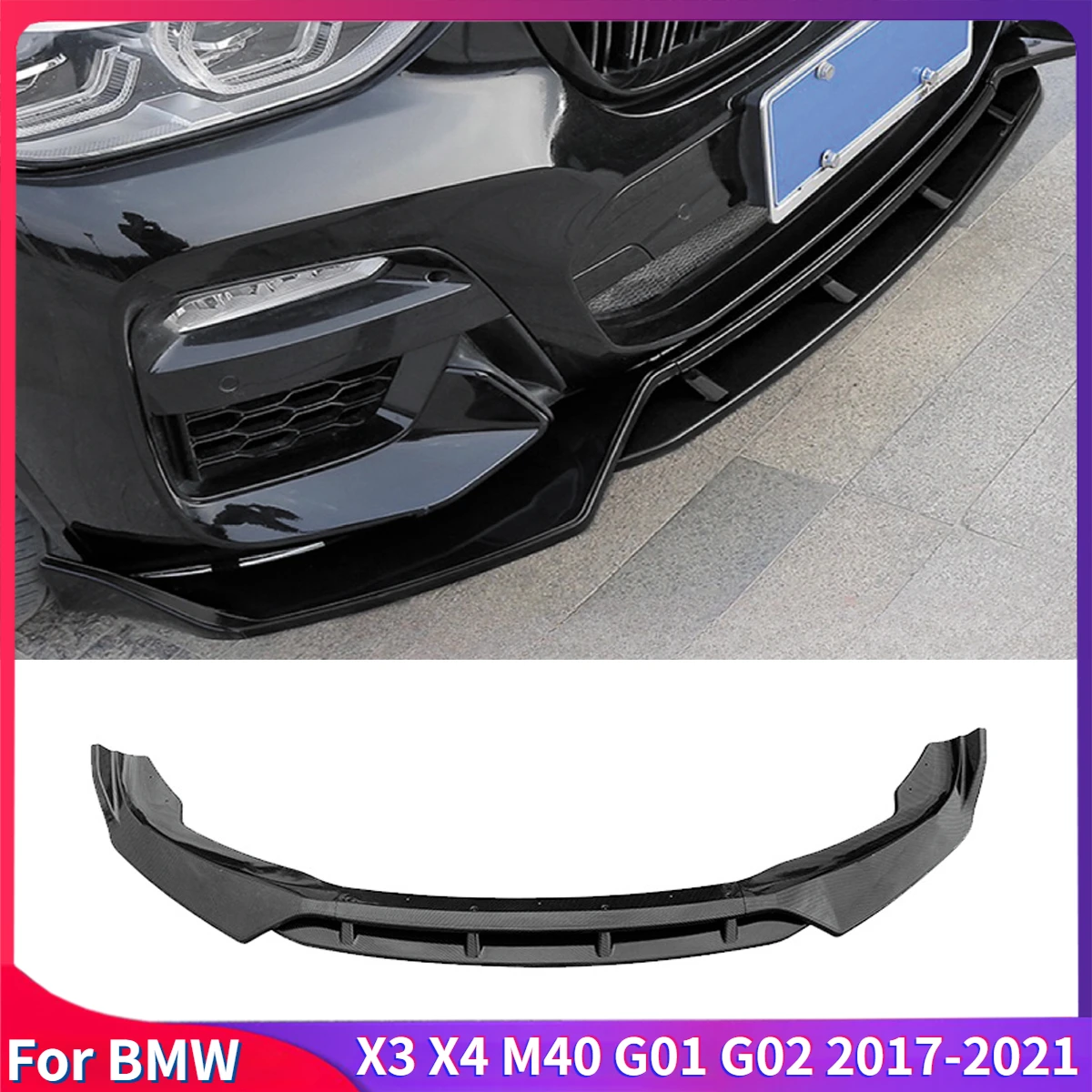 Для BMW X3 X4 M40 G01 G02 2017-2021 M-спортивные комплекты для переднего бампера губ сплиттер с