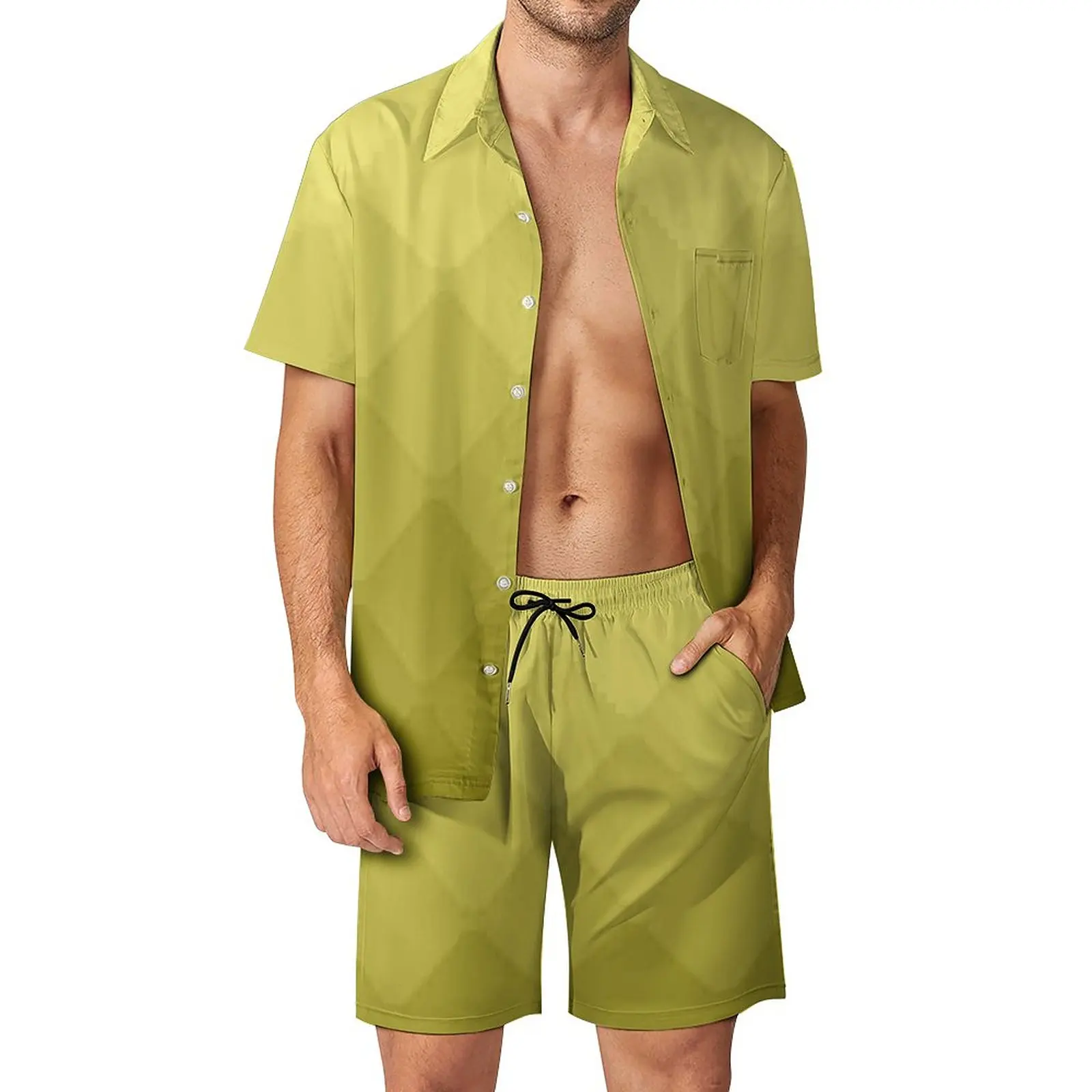 

Men's Beach Suit Spatial Diamond Wave 2 Pieces Pantdress High Quality Beach Creative