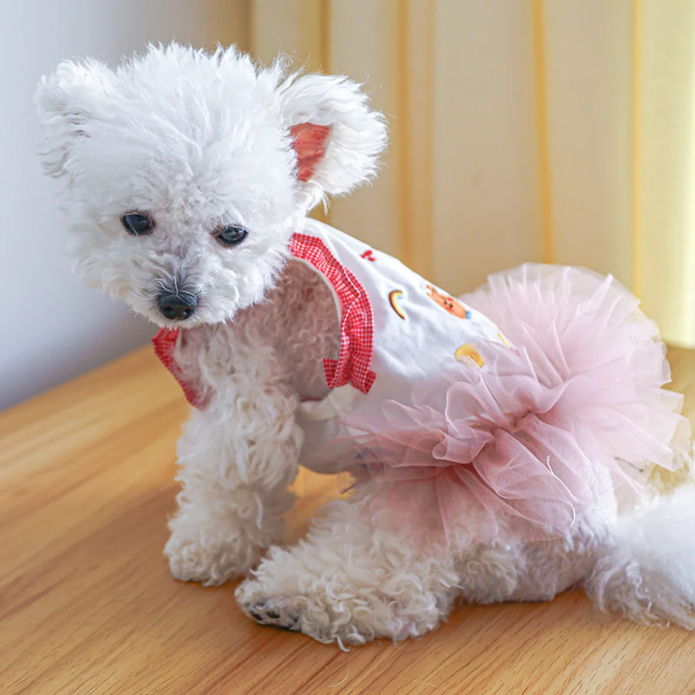 

Small Dog Dress Summer Spring Pet Princess Yarn Skirt Cat Fashion Cartoon Vest Puppy Sweet Clothes Chihuahua Poodle Yorkshire