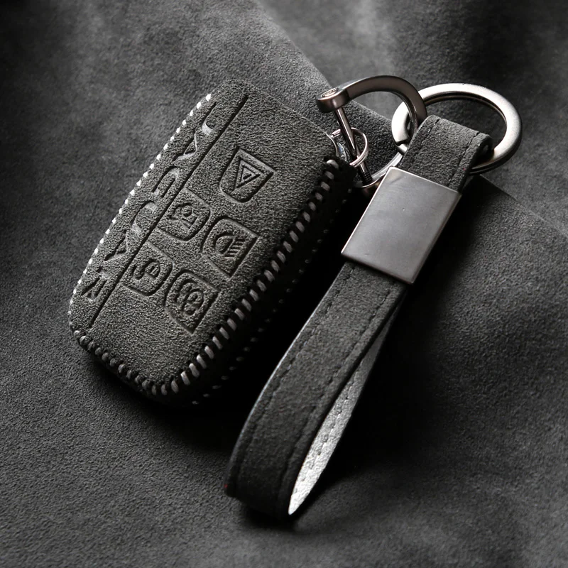 

Чехол для автомобильного ключа из алькантары для Jaguar XF/XJ XEL/XFL мужской и женский защитный чехол с пряжкой для пульта дистанционного управлен...