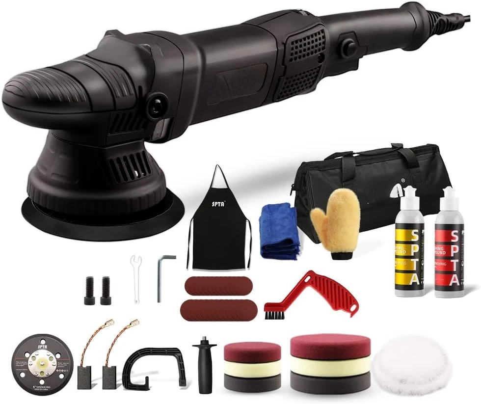 

Polisher, SPTA 5-Inch 125mm Dual Random Orbital Car Polisher,Car Detailing Kit, 4Pcs 5inch & 4Pcs 6Inch Polishing Pad,Packi