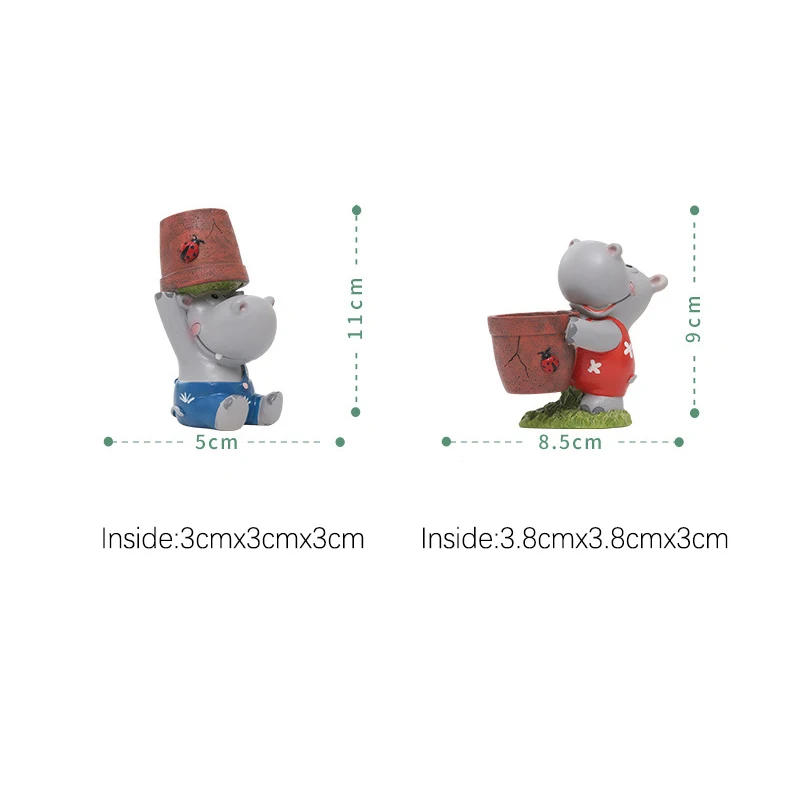 Цветочные горшки из смолы с мультяшными картинками мистер и миссис хиппи