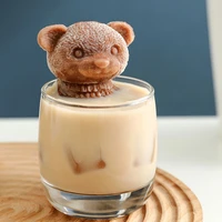 3d ice cube maker little teddy bear shape chocolate cake mould tray ice cream diy tool whiskey wine cocktail silicone mold