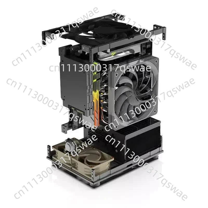 Фото Корпус Mini ITX 7.9L с двумя слотами для GPU, поддержкой блока питания SFX и двусторонней вентиляцией с фаской №3