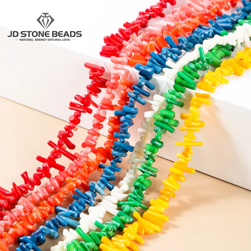 

Нестандартные окрашенные в свободную форму бусины из синего кораллового гравия для изготовления ювелирных изделий «сделай сам», Аксессуар...