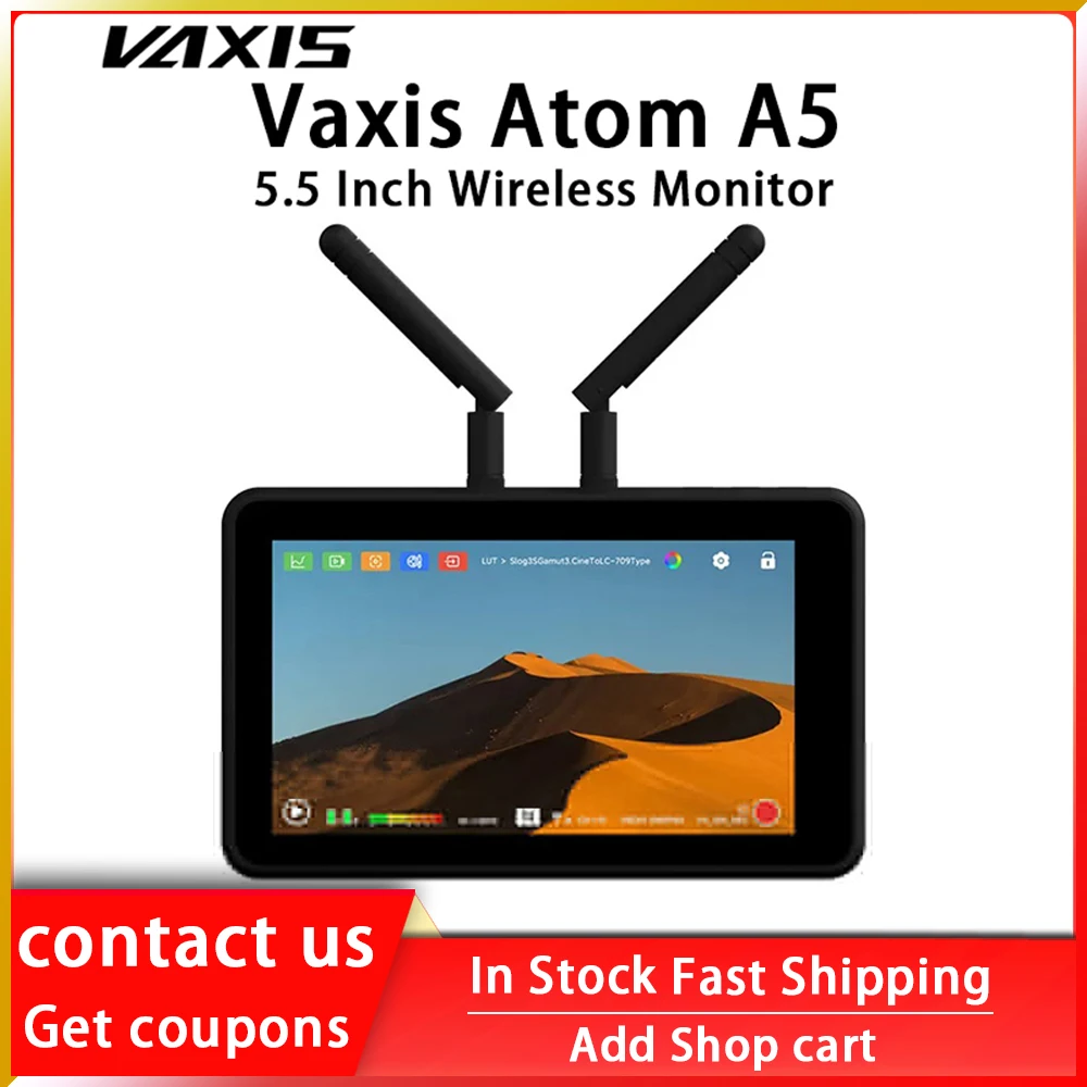 

Vaxis Atom A5 5.5 Inch Wireless Video Monitor Portable 1000nits Highlight Screen 150m Wireless Transmission Transimittter System