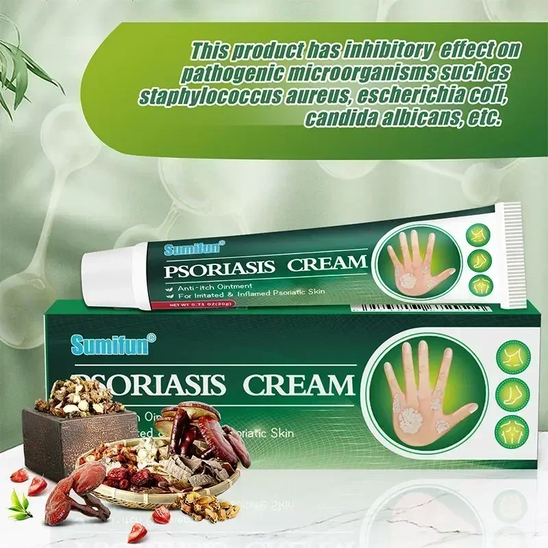 HOT SALE Herbal Psoriasis Treatment Cream Antibacterial Anti-itch Dermatiti Eczema Urticaria Alergy Skin Ointment Beauty Health