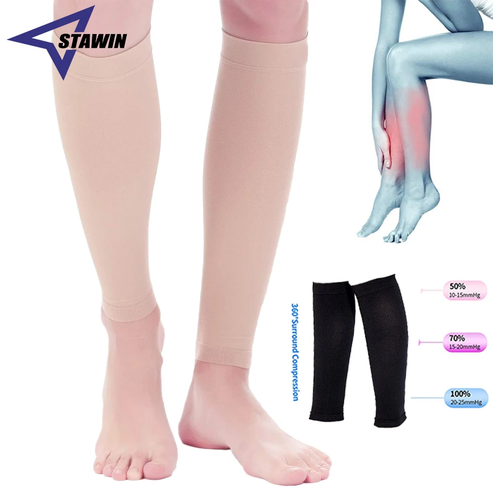 

2Pcs Calf Compression Sleeve,15-20mmHg Calf Support Footless Compression Socks Stockings for Shin Splint,Varicose Veins,Recovery