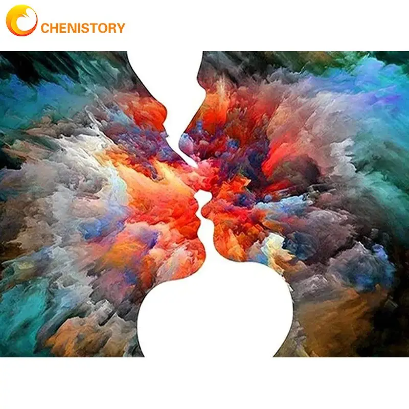 

CHENISTORY 5d Diamond Painting Abstract Couple Full Square/Round Diamond Embroidery Landscape Handicraft Home Decor Gift Diy Cra
