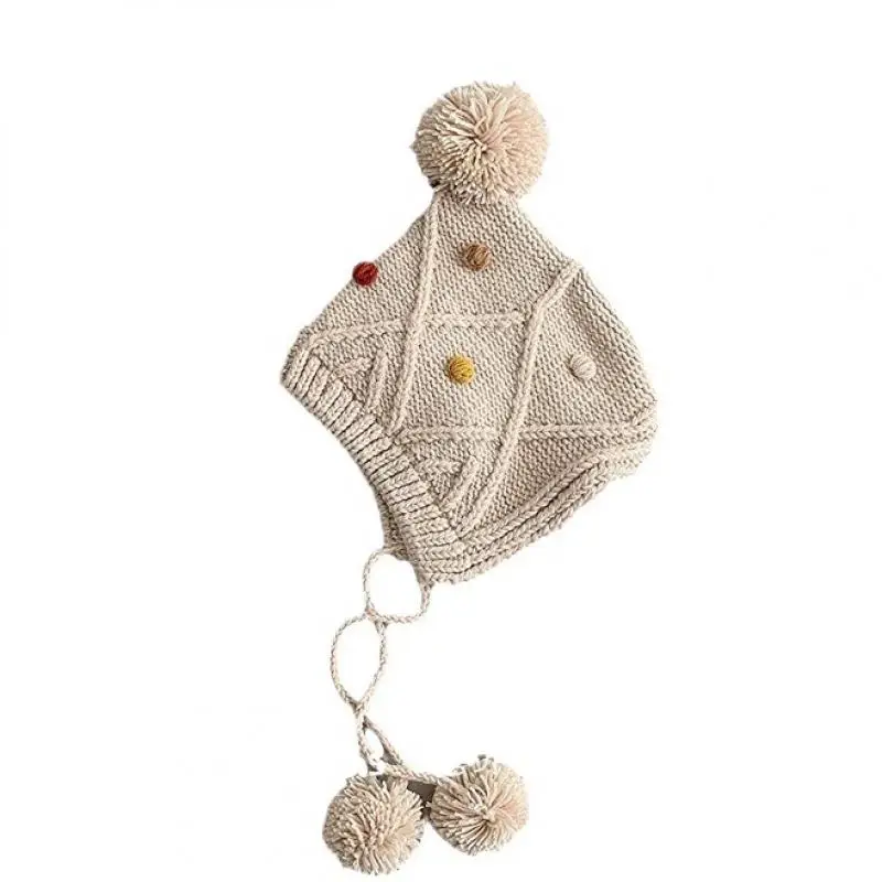 MiniAinis Детские зимние шапки с помпоном для маленьких девочек и мальчиков милая