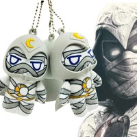 9cm new marvel avenger anime figure moon knight cartoon cute plush doll toys keychain decoration pendent birthday gifts