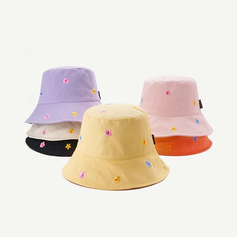 Fisherman's Hat Female Summer Small Fresh Flower Embroidery Sun Visor Hat Korean Version Of Everything Shading Outdoor Basin Hat