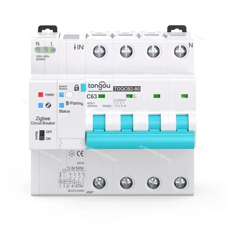 API Tuya 4P 63A Zigbee измерительный автоматический выключатель Smart Life таймер