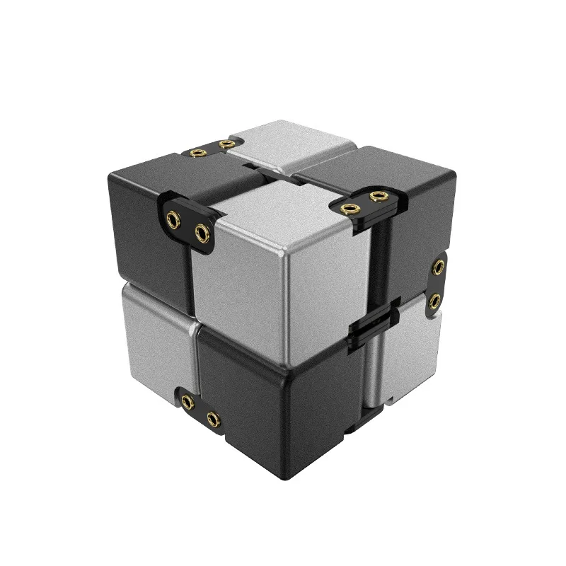 Infinite Fidget Cube Antistress Creative Aluminum Alloy Toy Puzzle Stress Relief Metal Rivet Flip Pocket Square for Adults Kids