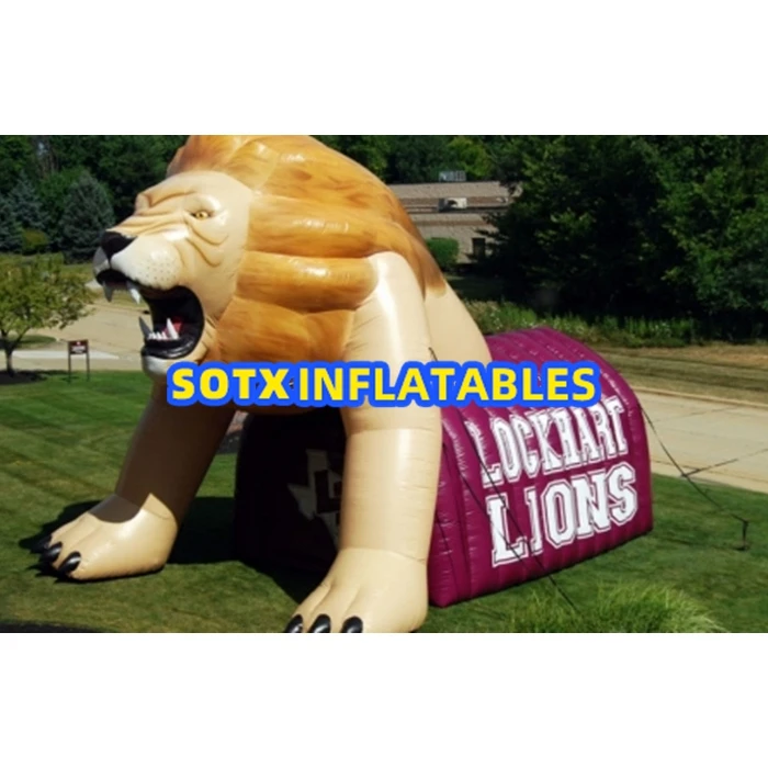 

2021 Hot sale giant inflatable helmet, Lion mascot inflatable entrance tunnel for football events