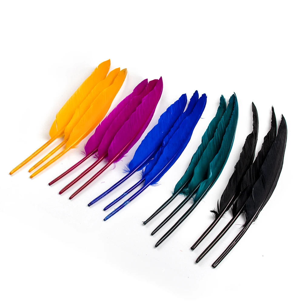 

Wholesale 20pcs/Lot Colorful Goose Feathers Handicraft Dyed Real Geese Feather Wedding Party Cake Decoration Accessories Plumes