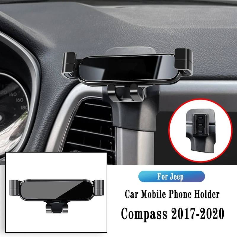 

Автомобильный держатель для телефона для Jeep Compass 2017-2022 гравитационный навигационный кронштейн GPS подставка зажим для воздуховыпускного отверстия поворотный поддерживающий аксессуар