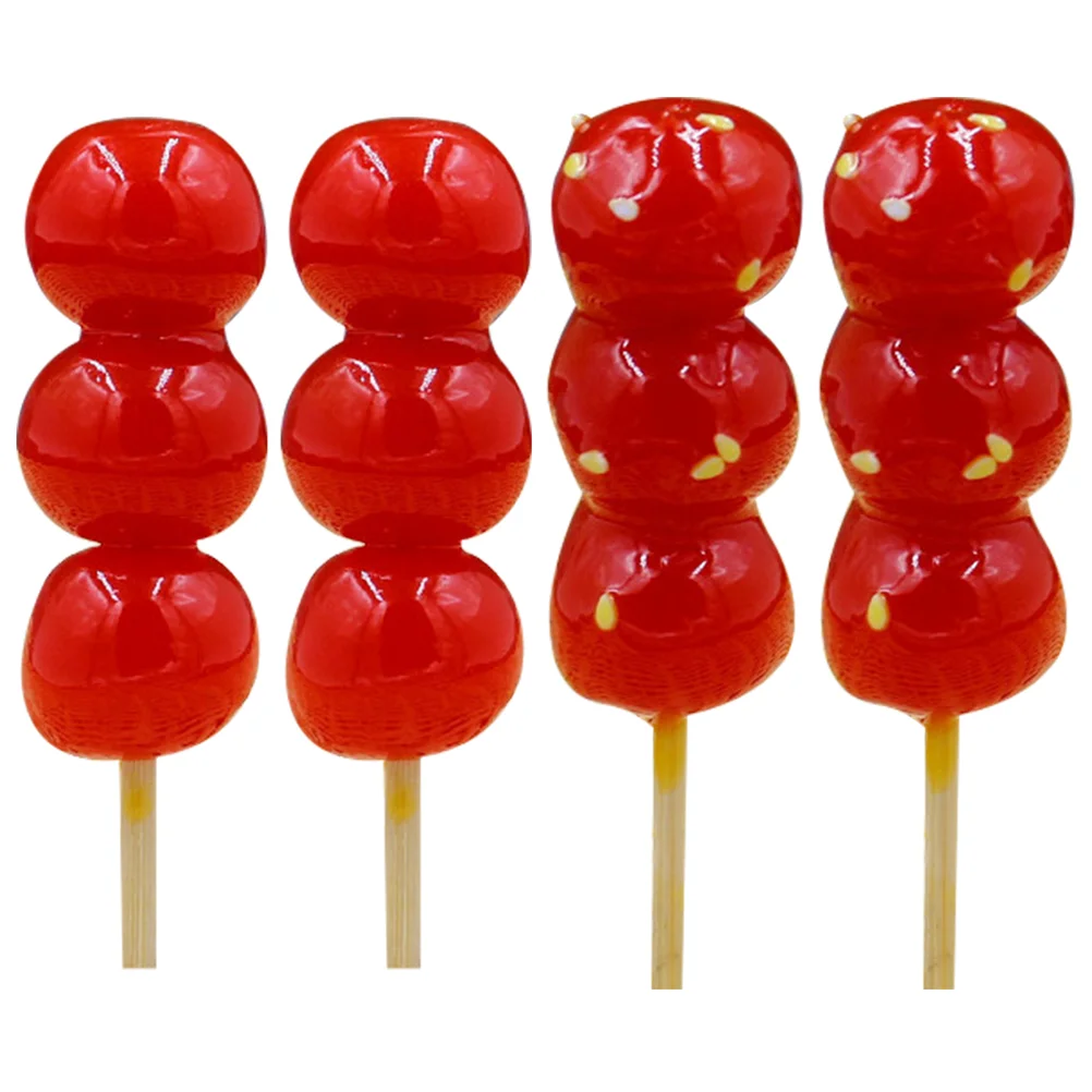 

4pcs Tiny House Simulation Decorative Miniature Candied Haws Candied Model Miniature Toys Photo Prop Tiny Toys