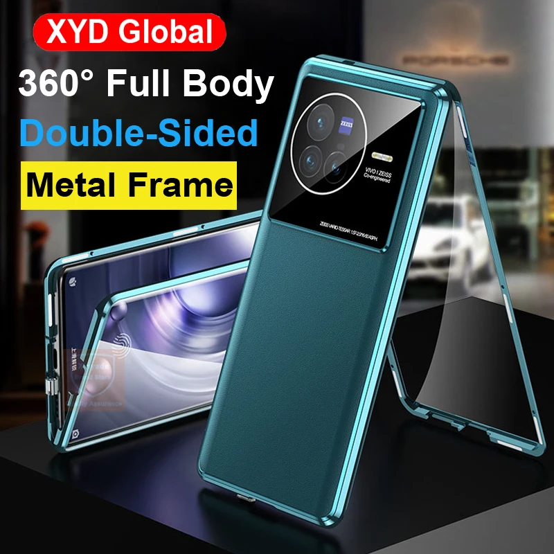 

360 Full Body For Vivo X80 Pro Case Tempered Glass Flip Phone Case For Vivo X70 Pro Plus Cover Metal Bumper