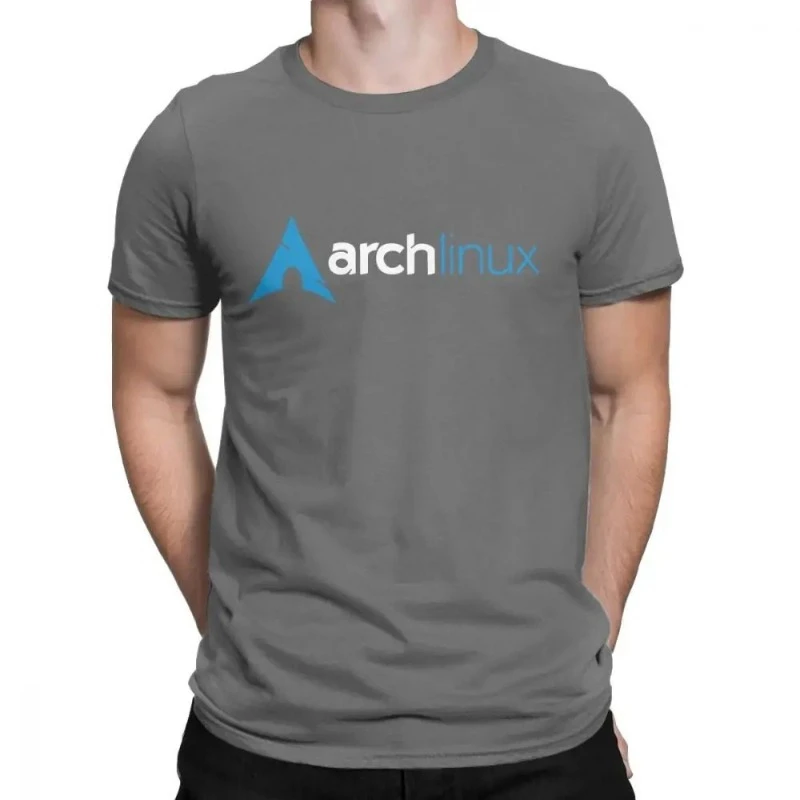 Фото Классическая футболка с принтом Arch Linux для мужчин, приталенная, с коротким рукавом, круглым вырезом, из чистого хлопка, европейский стиль №2