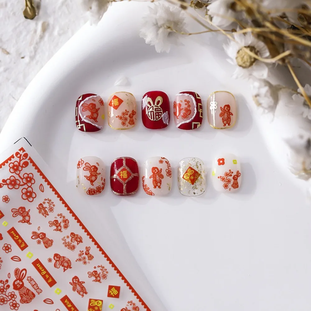 

Chinese Characters Ancient Costume Flowers Nail Decals Nail Art Decorations Chinese Nail Stickers Manicure Accessories
