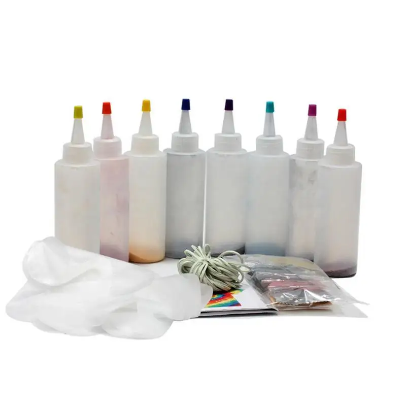 

Tiedye DIY Kit With Rubber Bands Gloves Safe Nontoxic Shirt Fabric DIY Fashion Dye Kit Clothing Graffiti Dye Supplies 2020 New