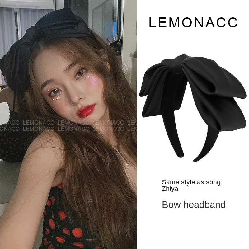 

Повязка на голову женская с большим бантом, украшение для волос со звездой и топом с высоким черепом, черная большая заколка для волос, аксессуары для волос