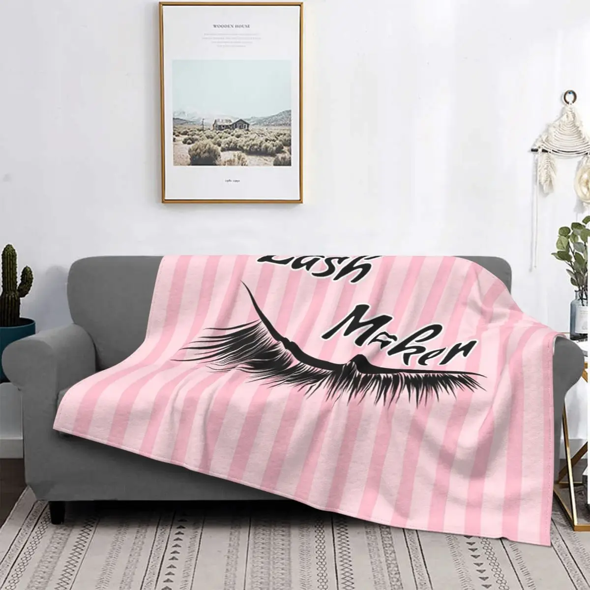 

Eyelash Lashes Pattern Blankets Flannel Spring Autumn Beautiful Eyes Lightweight Throw Blankets for Bed Travel Rug Piece Queen