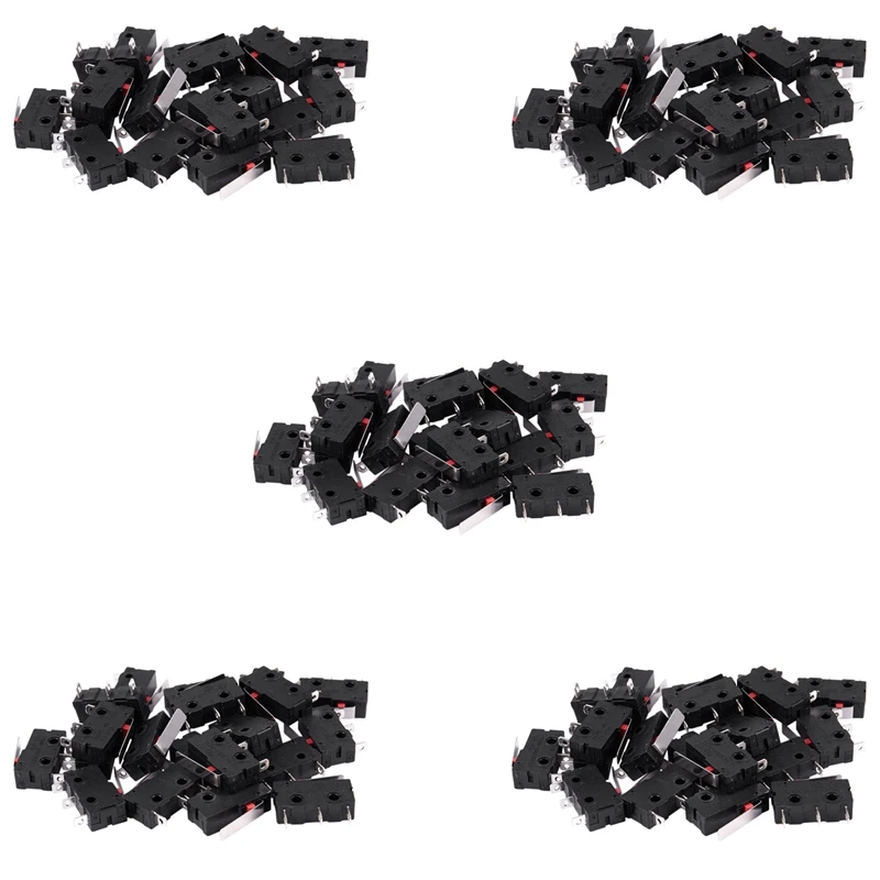 

100Pcs AC 125V 250V 5A SPDT 3-Pin Momentary Plastic Micro-Limit Switch Black+Silver