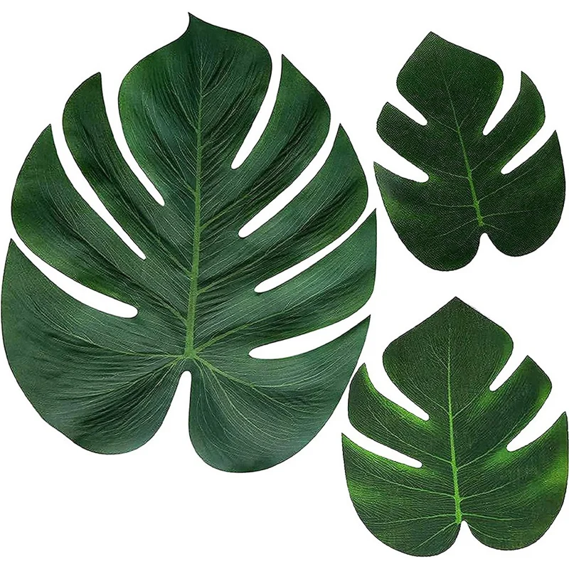 

120Pcs Tropical Palm Imitation Leaf Hawaiian/ Luau/Jungle Party Table Decorations