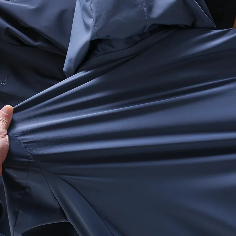 Роскошная тканевая мужская весенне-осенняя элитная куртка с капюшоном