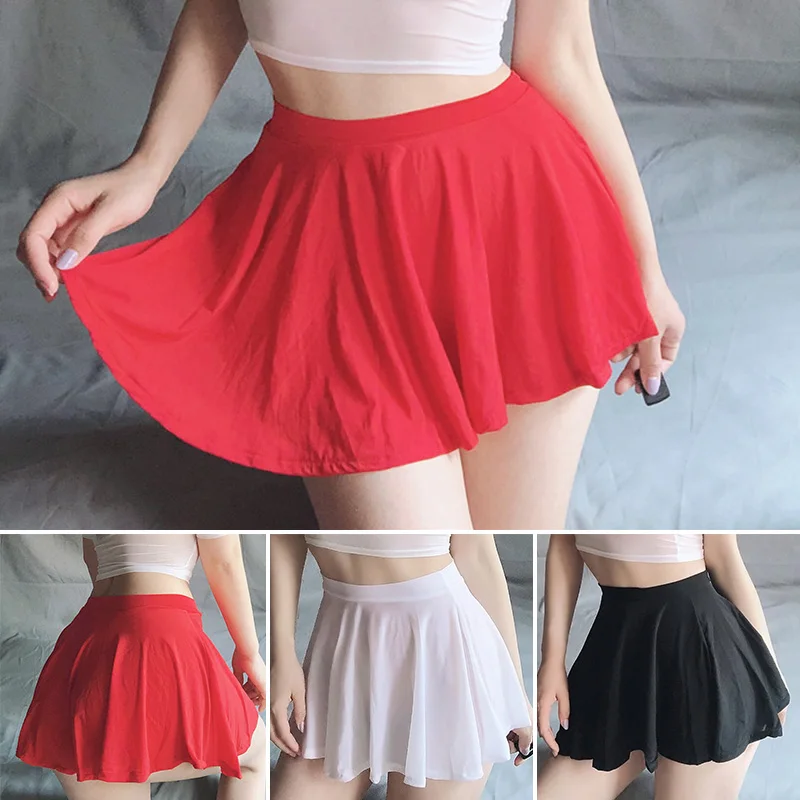 

Low Rise Waist Ruffled Skirt Women Fashion Transparent Silk Lotus Leaf Mini Skirts Sexy Micro Solid Color A-line Pleated Skirt