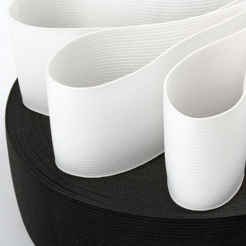 

White/black Nylon Flat Elastic Band Rubber Band for Sewing Clothing Pants Accessories Garment DIY Sewing Fabric Length 5 Meters
