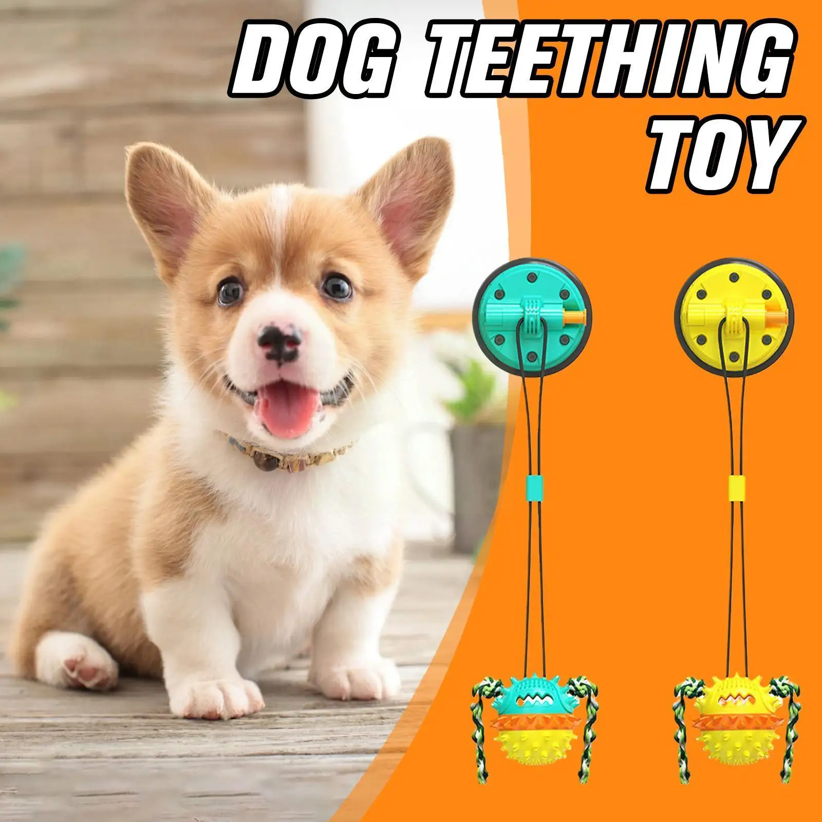 

Многофункциональная игрушка-моляр для собак, улучшенная двойная присоска, тянуть мяч для собак, чистка зубов, еда, диш U5m2