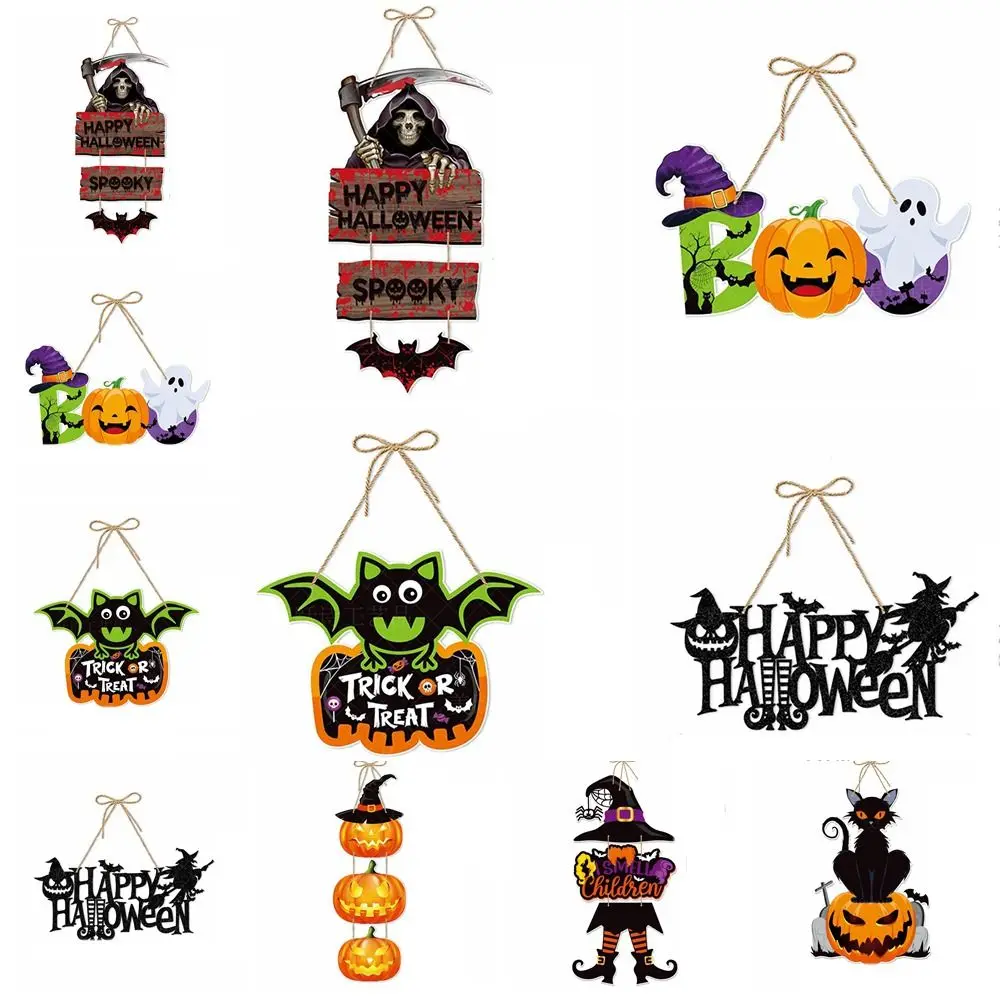 

With Rope Hanging Paper Pumpkin Hanging Halloween Bat Pendant Skeleton Door Hanging