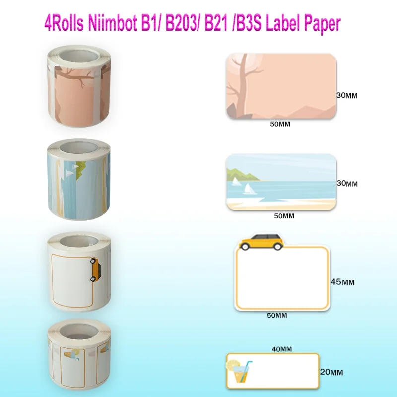 Niimbot наклейка бумага рулон этикеток портативный крошечный принтер круглый