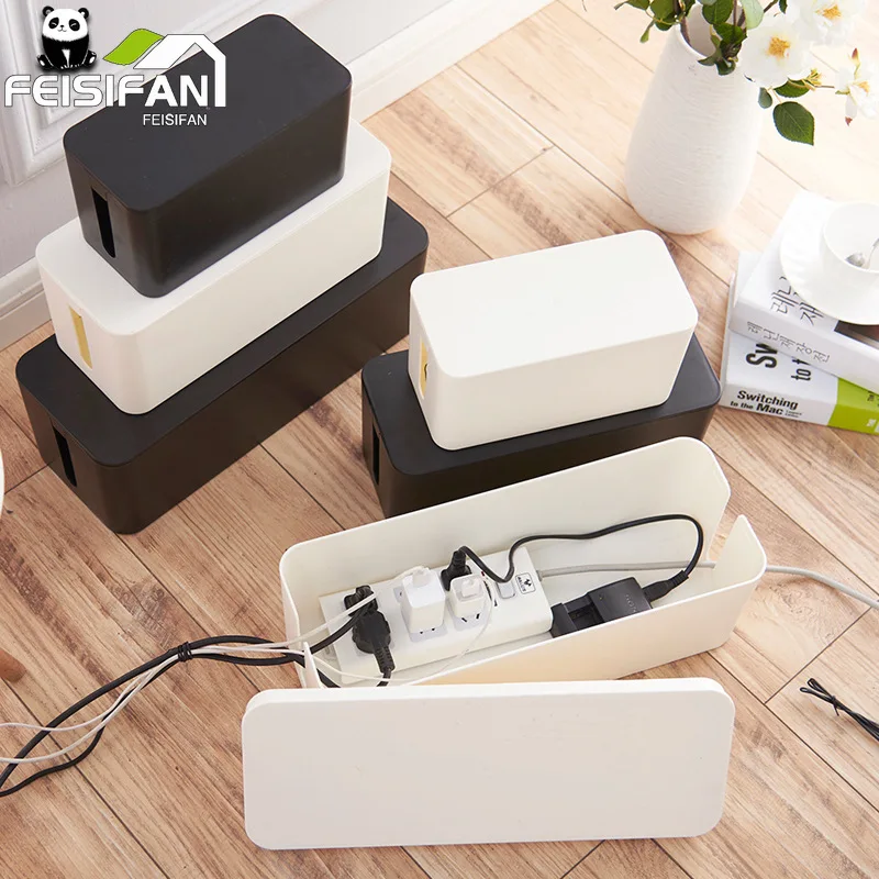 

2022Black or white plastic socket wire power line storage box household room essentials home organizer storage casesJunction box