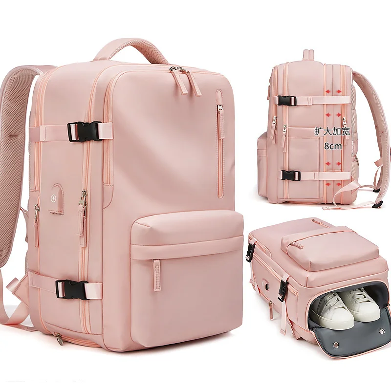 

35L Travel Backpack Laptop Bag Schoolbag Multifunctional USB Charging Mochila Waterproof Luggage Shoulder Bags with Shoes Pocket