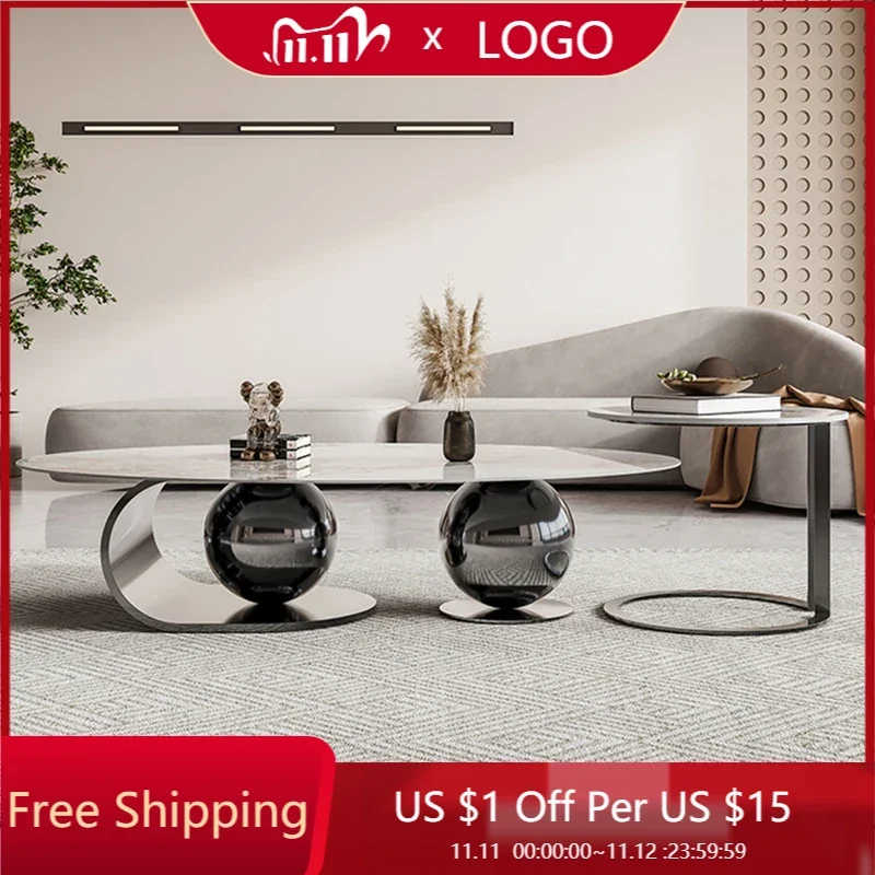 

Кофейный столик в скандинавском стиле, шикарный Современный дизайнерский большой кофейный столик с подставкой, салонная мебель для дома