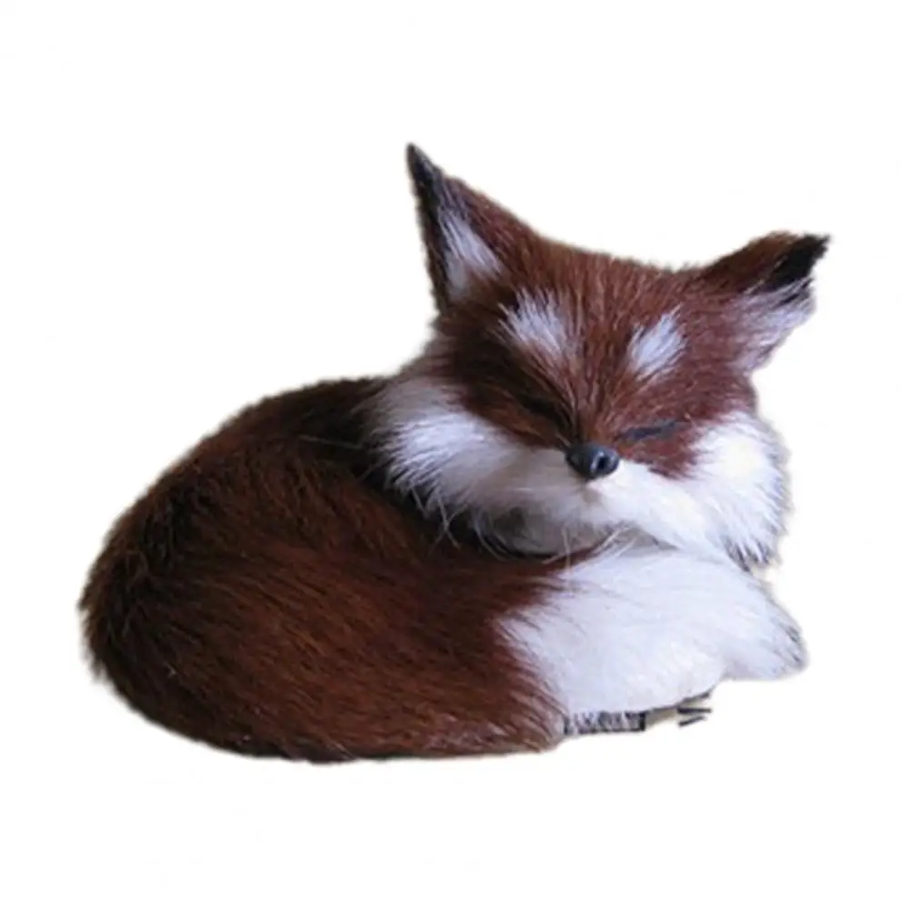 

High Quality Simulation Fox Figures Toy Beautiful Soft Long Plush Fox Toy Vivid Mini Fox Model Handcraft Desktop Decor