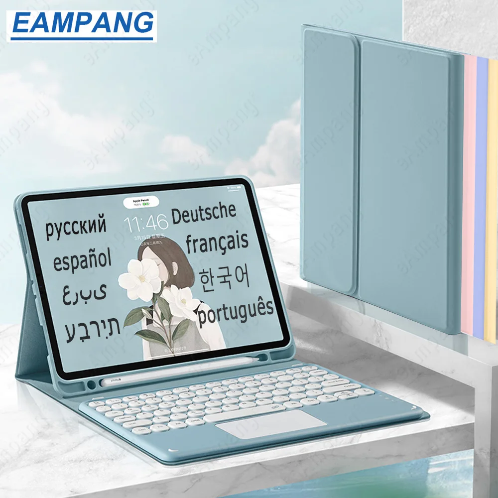

Case Keyboard for iPad 10.2 8th 9th Generation Cover Russian Spanish Arabic Portuguese Keyboard for iPad 10.2 2021 Funda Capa