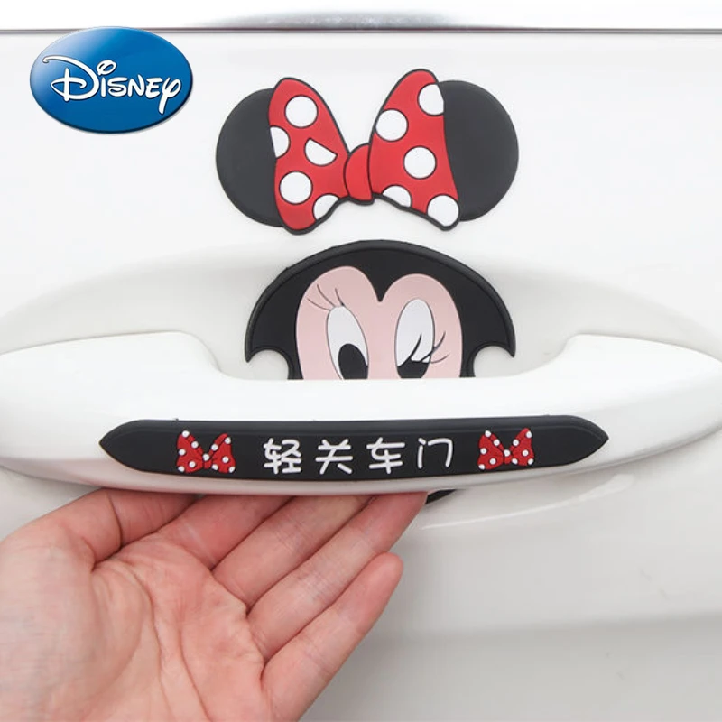 

Disney Car Door Handle Sticker Anti-collision Strip Anti-scratch Non-slip Protective Film Cartoon Mickey Minnie Car Accessories