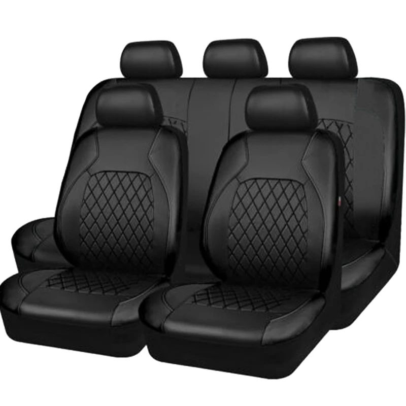 

PU Leather Universal Car Seat Covers Airbag Compatible Waterproof Automobile Seat Protector Interior Accessories Fit most cars