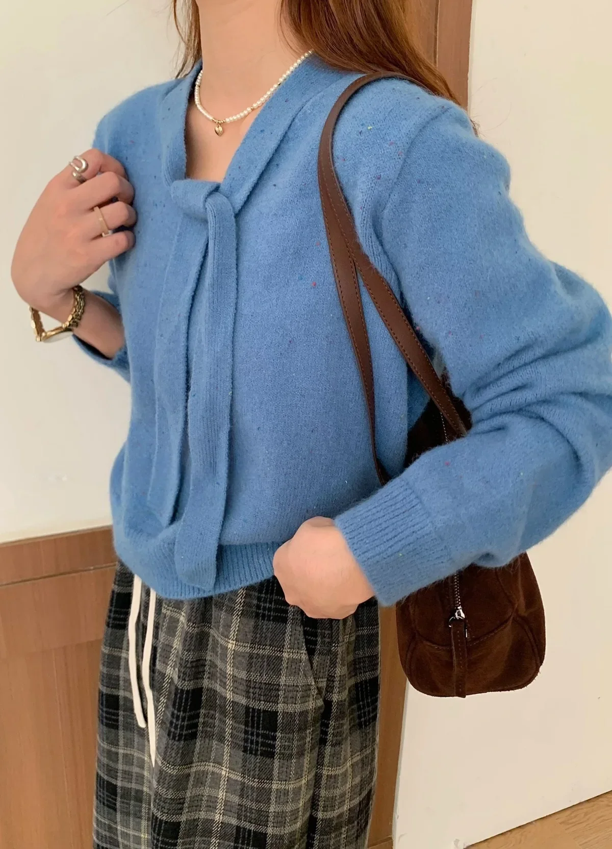 Мягкий восково-красный свитер Design Sense Streamer Color Point женский новый вязаный с