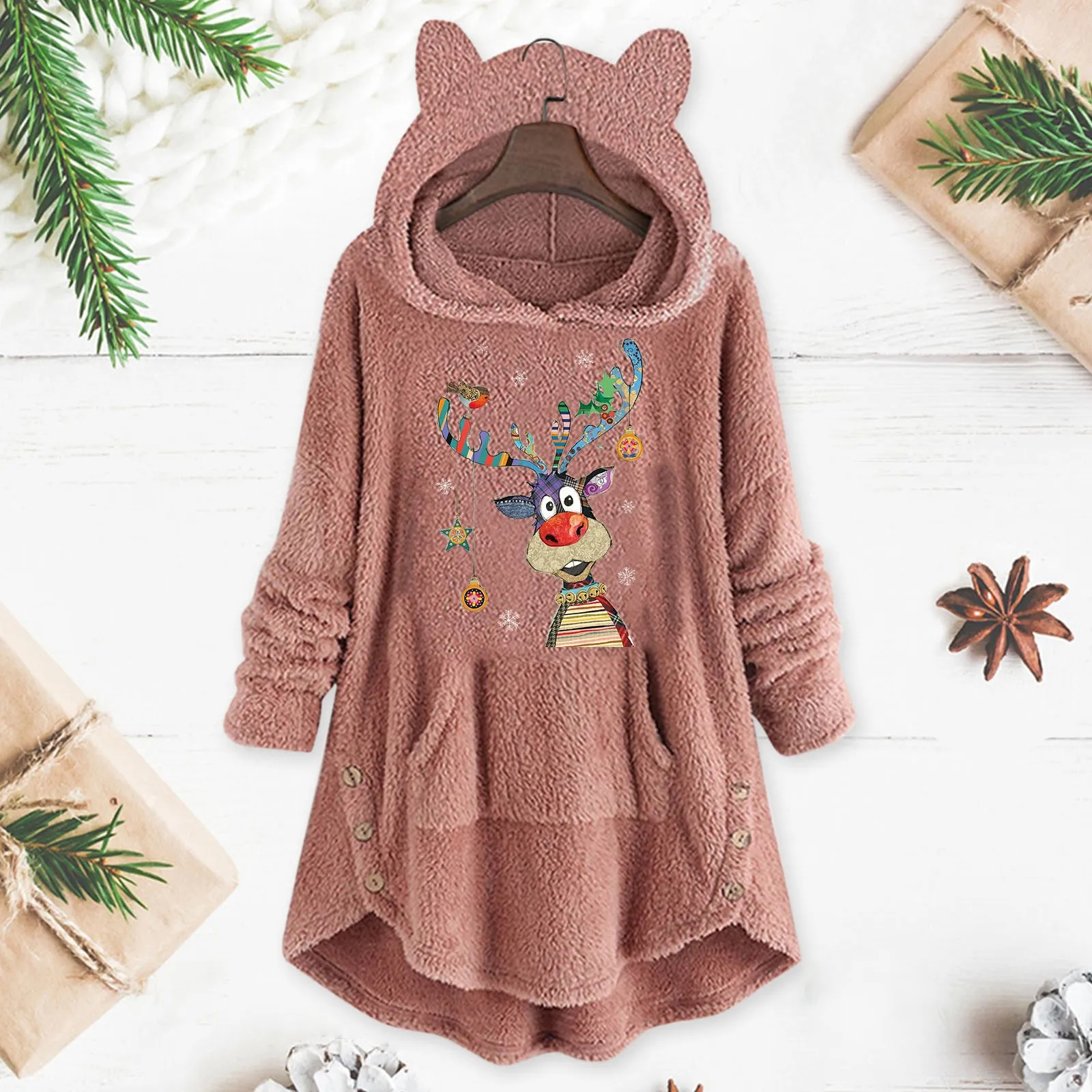 

Женское утепленное рождественское пальто, флисовая пушистая куртка h, Женская флисовая куртка на молнии, Женская длинная флисовая куртка