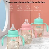 5pcsnewborn baby feeding bottle set duckbilled pacifier and straw pacifier milk drinking cups with handle infant baby bottle kit