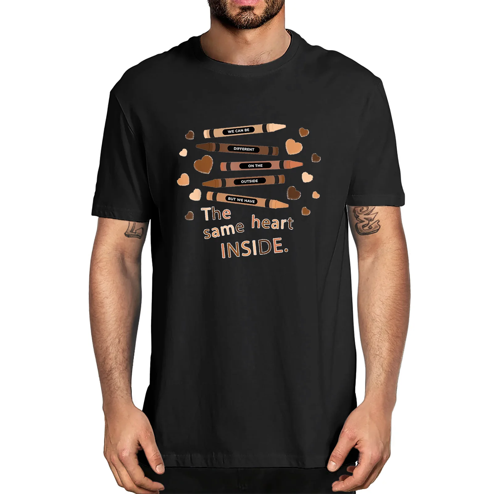 

Unisex The Same Heart Inside History Month Black Lives Matter BLM Men's100% Cotton T-Shirt Women Top Tee Gifts Classic