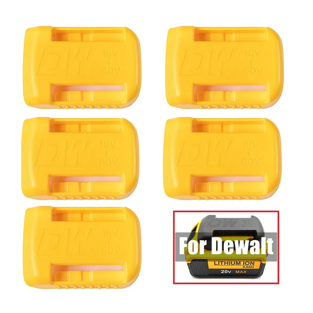 

5pcs Battery Holder Wall Storage Mounts Stander Mount Display For Dewalt 18V 20V 60V DCB140 DCB18 DCB206 Hanger Dock Belt Buckle