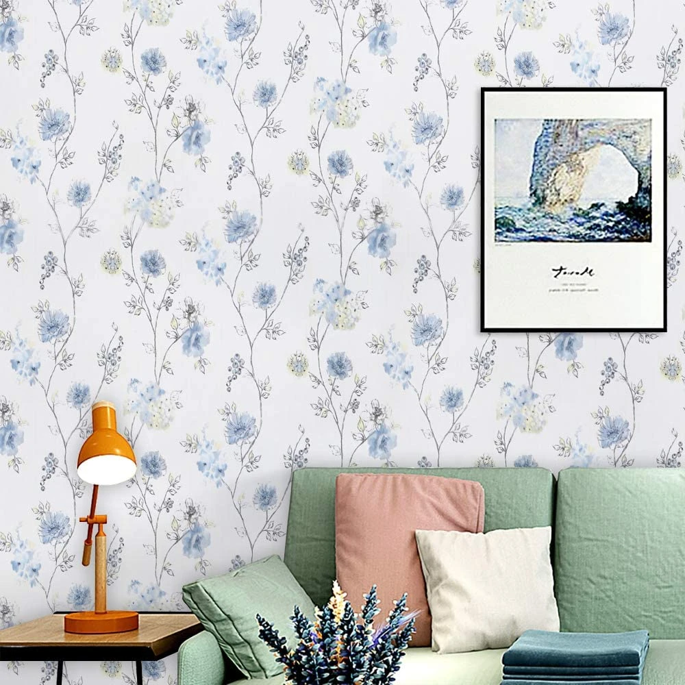 

PVC Self-Adhesive Wallpaper Decorative Flower Paper Peel and Decal Leaves Removable Children's Room Wallpaper Home Decor