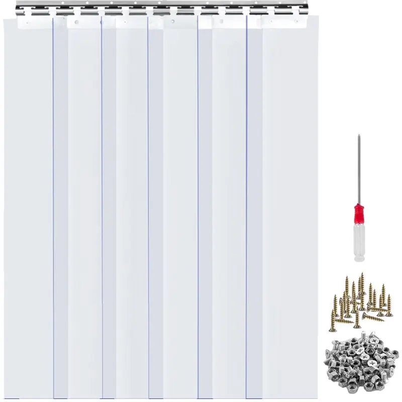 

Пластиковая занавеска, 3 фута ширина x 7 футов высота, пластиковая занавеска, прозрачная занавеска из ПВХ для морозильной камеры, толщина 0,08 д...